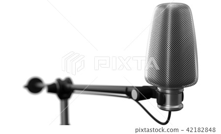 big condenser microphone. 3d illustration big condenser microphone. 3d illustration 42182848