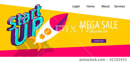 Isometric banner business flat site background Isometric banner business flat site background 42183453