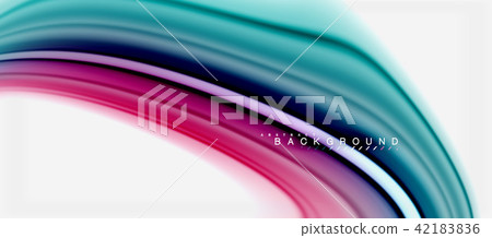 Rainbow fluid colors abstract background twisted liquid design, colorful marble or plastic wavy 42183836