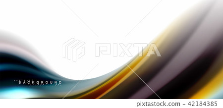Fluid liquid mixing colors concept on light grey background, curve flow, trendy abstract layout Fluid liquid mixing colors concept on light grey background, curve flow, trendy abstract layout 42184385