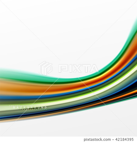 Fluid liquid mixing colors concept on light grey background, curve flow, trendy abstract layout 42184395