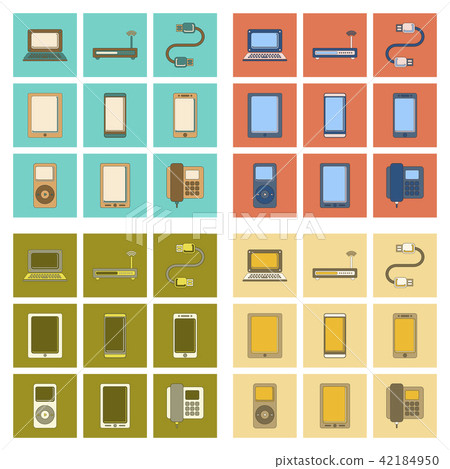 icon Wi fi mobile gadget usb cable music laptop 42184950