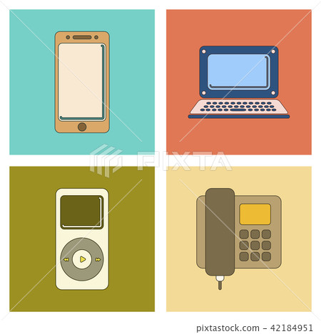 icon office phone music player laptop mobile phone icon office phone music player laptop mobile phone 42184951