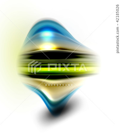 Fluid liquid mixing colors concept on light grey background, wave and swirl curve flow line, trendy 42185026