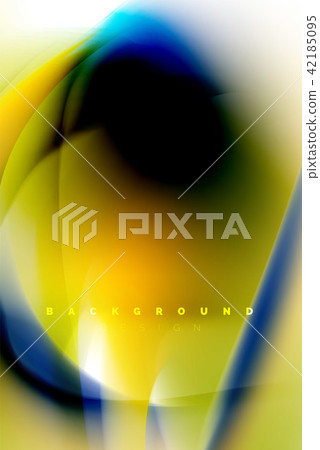 Holographic paint explosion design, fluid colors flow, colorful storm. Liquid mixing colours motion 42185095