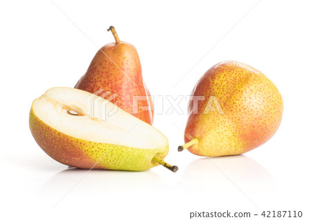 Fresh Raw red pear isolated on white Fresh Raw red pear isolated on white 42187110