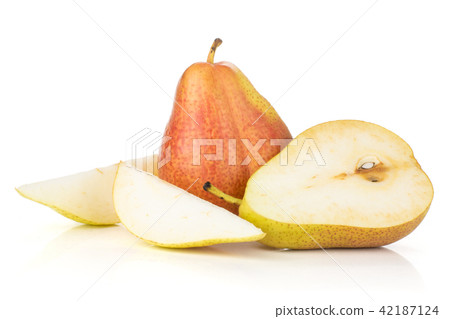 Fresh Raw red pear isolated on white 42187124