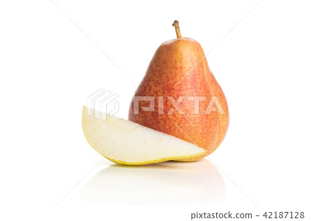 Fresh Raw red pear isolated on white 42187128