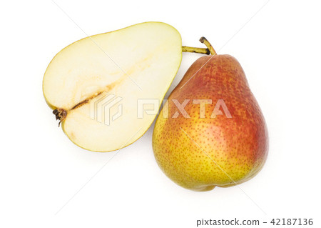 Fresh Raw red pear isolated on white 42187136