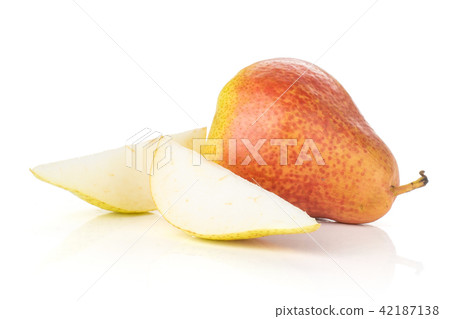 Fresh Raw red pear isolated on white 42187138