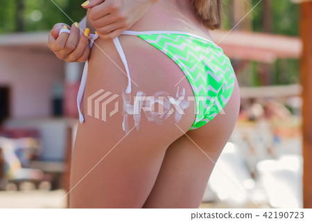 Hot female tying up bikini bottom Hot female tying up bikini bottom 42190723