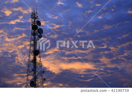 Telecommunication tower Antenna and satellite dish Telecommunication tower Antenna and satellite dish 42190739