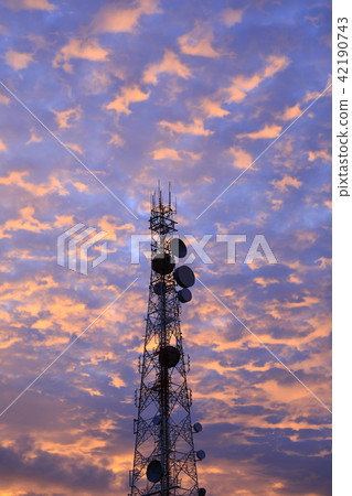 Telecommunication tower Antenna and satellite dish Telecommunication tower Antenna and satellite dish 42190743