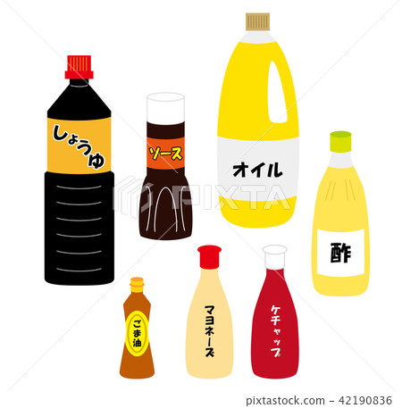 例證套調味料和油 例證套調味料和油 42190836