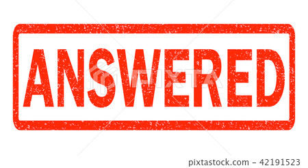 answered red rubber stamp on white background. answered red rubber stamp on white background. 42191523