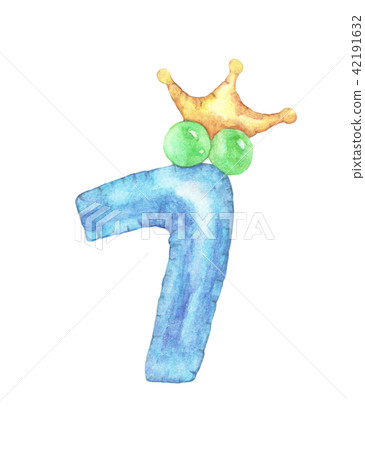 umber seven with crown isolated on white 42191632