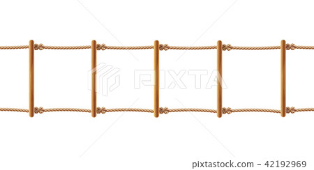 Vector realistic rope ladder, seamless pattern 42192969