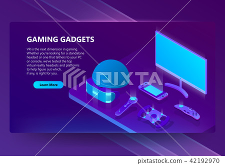 Gaming gadgets vector isometric concept background 42192970