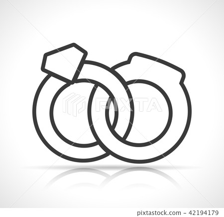 wedding rings icon on white background wedding rings icon on white background 42194179