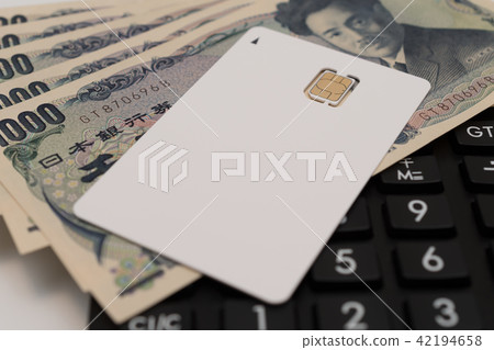SIM card calculator 1,000 yen note 42194658