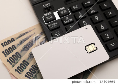 SIM card calculator 1,000 yen note 42194665