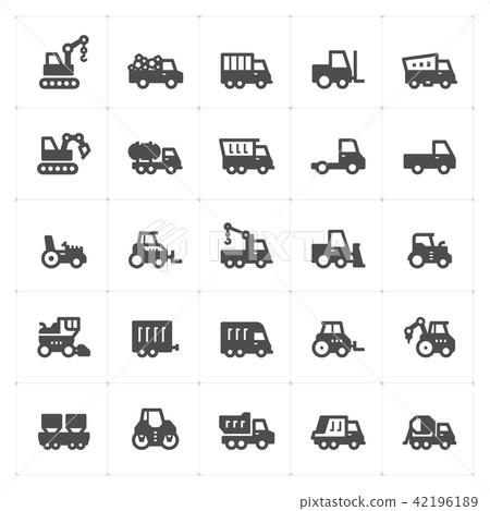 construction and machine filled Icon set 42196189