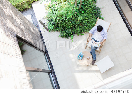 Young men Terrace balcony Young men Terrace balcony 42197558