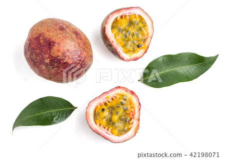 Close up of Passion fruits on white background Close up of Passion fruits on white background 42198071