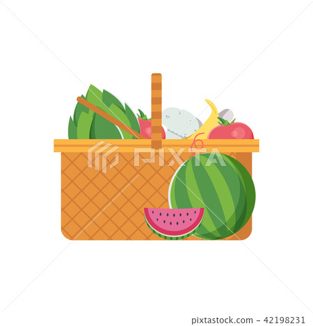 Wicker Picnic Vegetable Basket Wicker Picnic Vegetable Basket 42198231