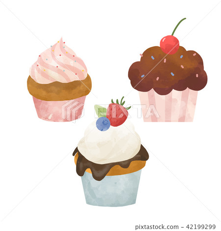 Watercolor sweets set 42199299