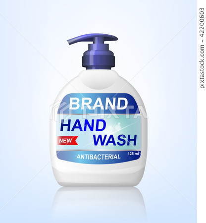 Antibacterial hand wash gel ads, dispenser bottle mockup isolated. 3d realistic Soap antiseptic Antibacterial hand wash gel ads, dispenser bottle mockup isolated. 3d realistic Soap antiseptic 42200603