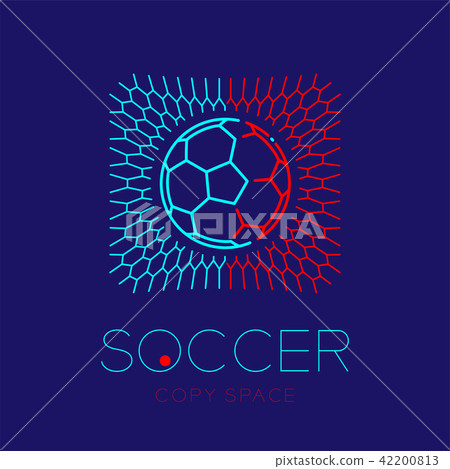 Soccer ball in goal logo icon outline stroke set Soccer ball in goal logo icon outline stroke set 42200813