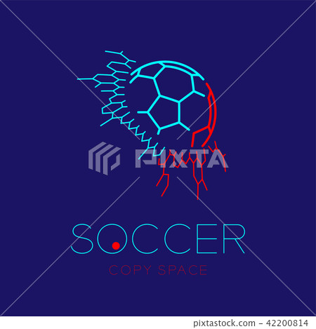 Soccer ball in goal logo icon outline stroke set Soccer ball in goal logo icon outline stroke set 42200814