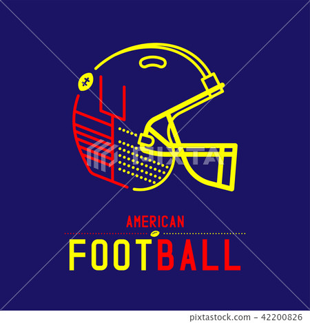 American football helmet with goal post logo icon 42200826