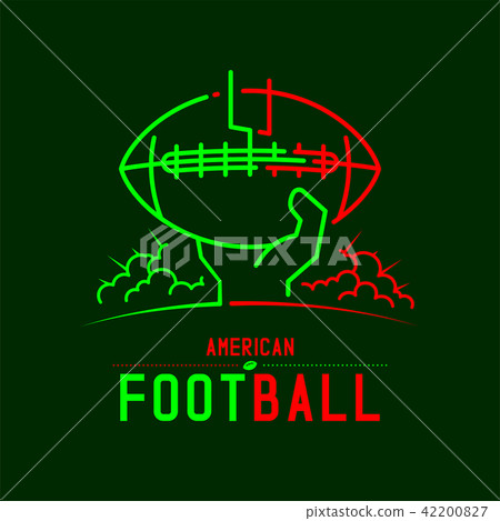 American football with hand holding ball logo 42200827