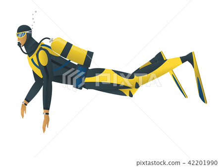 Scuba diver on white background Scuba diver on white background 42201990