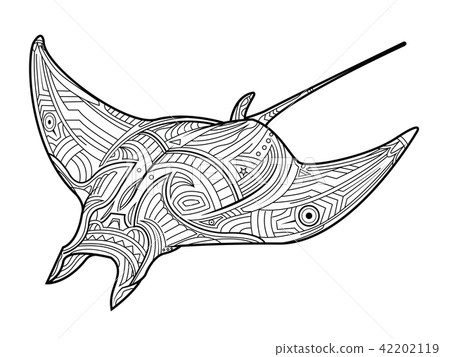 Manta Rays Coloring Page for Adults