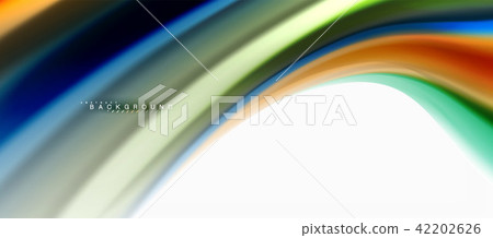Fluid liquid mixing colors concept on light grey background, curve flow, trendy abstract layout Fluid liquid mixing colors concept on light grey background, curve flow, trendy abstract layout 42202626