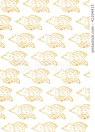 Running Inoshishi Pattern Background Illustration Gold 42204415