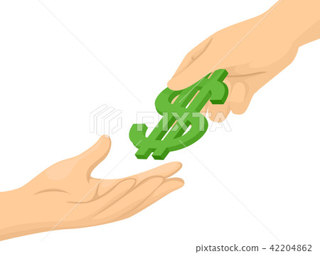 Hands Dollar Sign Illustration Hands Dollar Sign Illustration 42204862