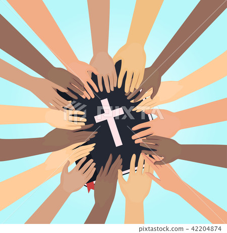 Hands Bible Study Illustration 42204874