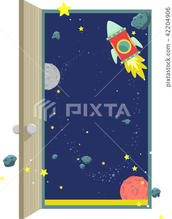 Outer Space Open Door Illustration Outer Space Open Door Illustration 42204906