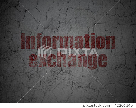 Information concept: Information Exchange on grunge wall background Information concept: Information Exchange on grunge wall background 42205140