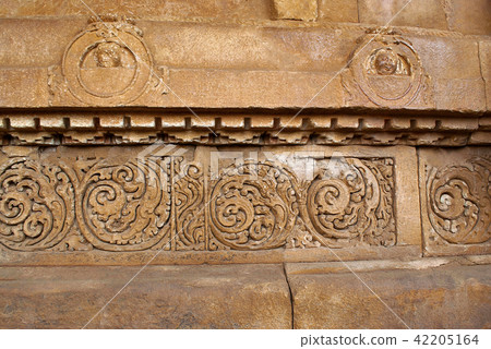 Carvings on plinth, Durga temple, Aihole, Bagalkot Carvings on plinth, Durga temple, Aihole, Bagalkot 42205164