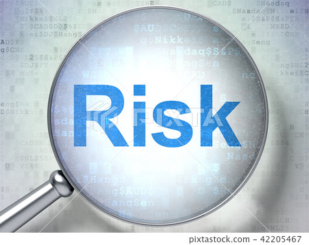 Finance concept: Risk with optical glass Finance concept: Risk with optical glass 42205467
