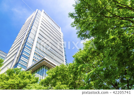 Landscape of many green office streets 42205741