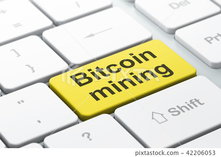 Blockchain concept: Bitcoin Mining on computer keyboard background Blockchain concept: Bitcoin Mining on computer keyboard background 42206053