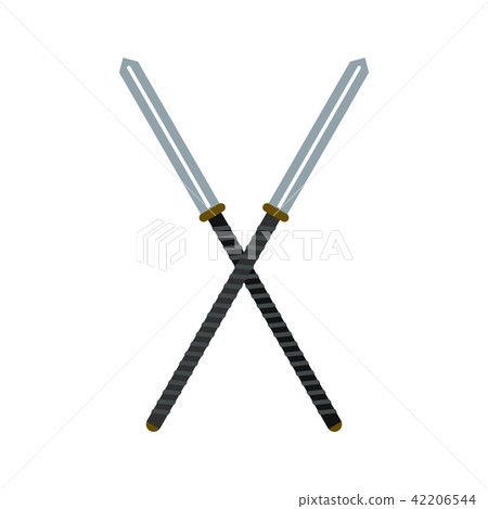 Japanese kendo sword flat icon 42206544