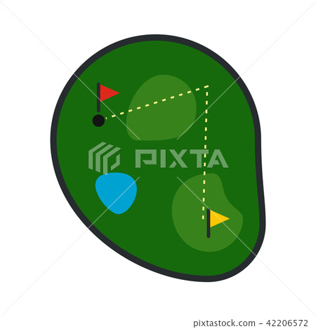Golf course flat icon - Stock Illustration [42206572] - PIXTA