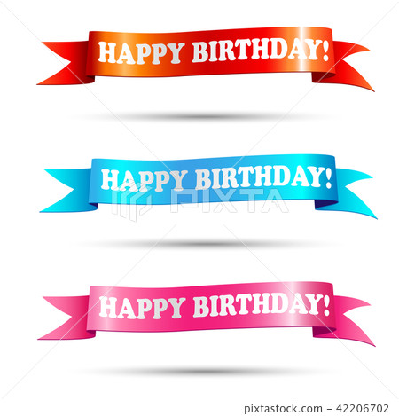 Banners with text happy birthday - illustration Banners with text happy birthday - illustration 42206702